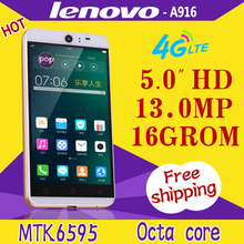 Original Lenovo A916 MTK6595 Octa Core Mobile Phone 13 0MP 3G RAM 16G ROM 5 0