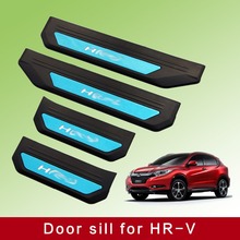Stainless steel LED Car Welcome Scuff Plate 4pcs/set for Honda HRV HR-V Refitting Accessories 2014 2015