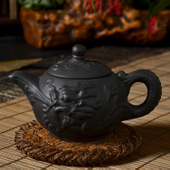 2015Teapots Yixing purple clay tea cup hand pull black kettle home tea set Water dragon pot
