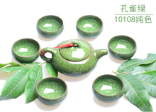 Gift Packaging Seven-piece set Ice crack Glaze tea makers Kung Fu tea cup Teapot Purple Clay Tea Set Free shipping