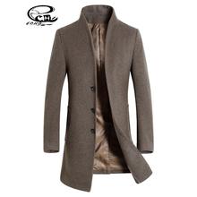 Men Wool Coat Slim Fit Men Middle Long Coats And Jackets Solid Color Male Manteau Homme Overcoat Winter Woolen Coat Men