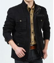 Hot ! Free shipping New 2015 Autumn Outdoors Brand Military Jacket Men Pockets Stand Collar Design Plus Size 4XL Casual Coat Men
