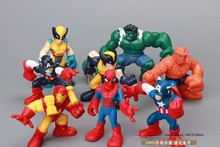 8pcs/lot 6cm Iron Man Hulk Thor Captain America Q style The Avengers Figure Marvel Action Figure Toys
