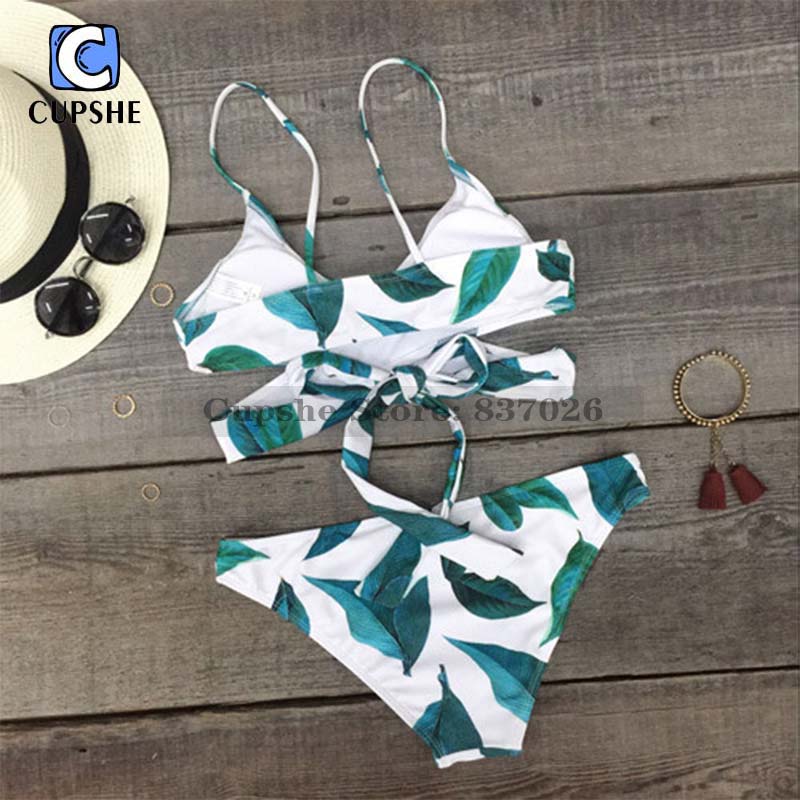 Cupshe Court and Spark Fresh Leaves Bikini Set Women Summer Sexy Swimsuit Ladies Beach Bathing Suit Cupshe Court and Spark Fresh Leaves Bikini Set Women Summer Sexy Swimsuit Ladies Beach Bathing Suit