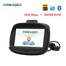 2016 Newest 4.3 inch 256MB RAM Motorcycle Car Bicycle GPS Navigation–Waterproof IPX7,Bluetooth, Free Latest Maps