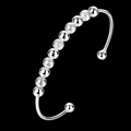 2016 New Listing silver plated jewelry charm light sand bead bangle fashion bracelet female party jewelry