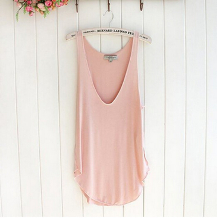 Attractive Fashion Summer Woman Lady Sleeveless V Neck Candy Vest Loose Tank Tops T shirt June