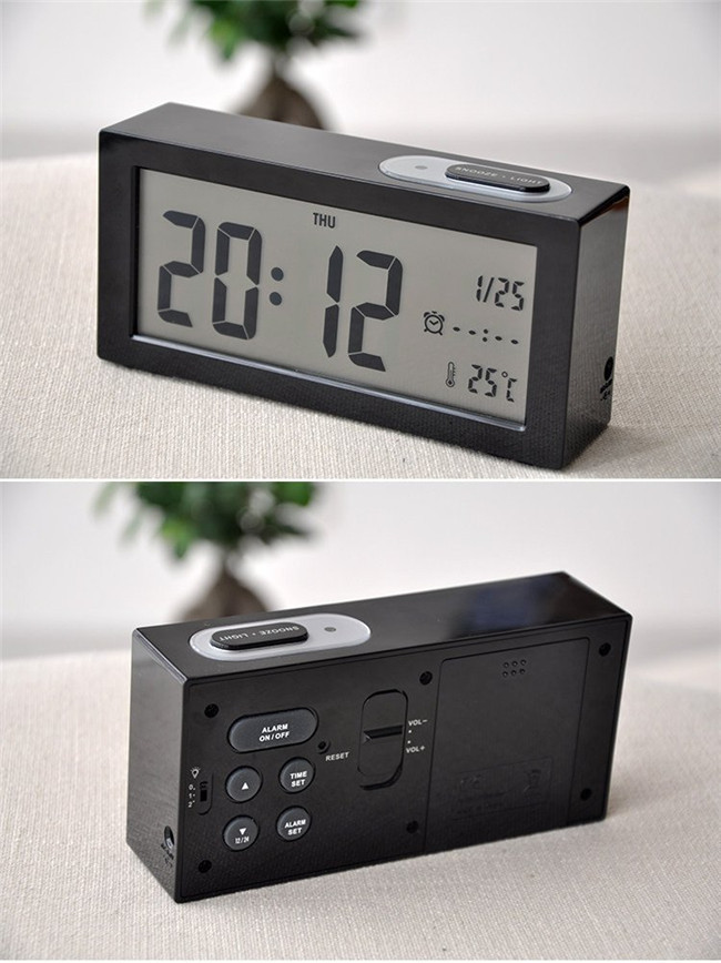 Digital Alarm Clock With Backlight Snooze Function Display Calendar Thermometer7