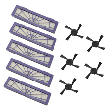 10 Pcs/lot (5 pcs hepa Filter & 5pcs Side Brush) for Neato Botvac 85 70e 75 80 Robotic Cleane brush for a vacuum cleaner
