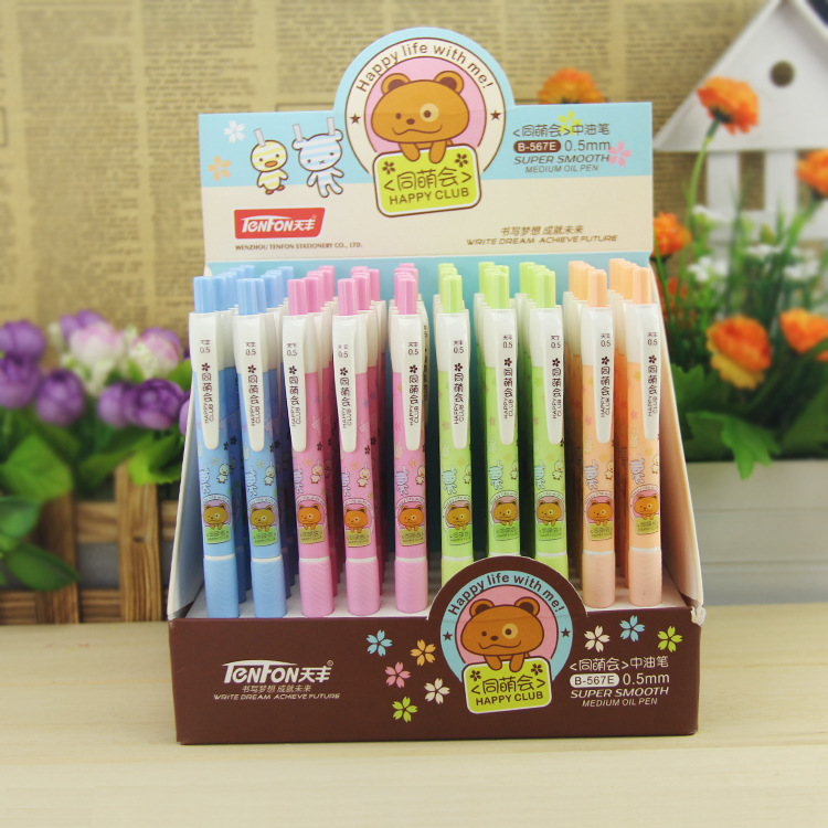 kawaii cute cartoon bear Ballpoint Pens blue press ballpoint pen for writing Office&School Supplies school stationery gift