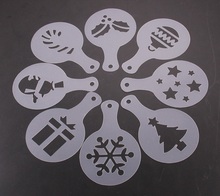 Christmas Cappuccino Coffee Barista Stencils Coffee accessories Tools 8pcs/set