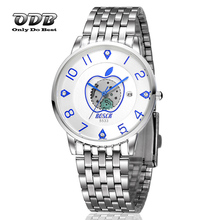 30 M impermeable de acero inoxidable reloj hombres reloj de cuarzo reloj de cuarzo electrónica Relojes hombres 2015 Ultra delgado Relojes Relojio