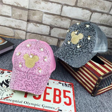New Fashion Lovely Spring&Summer New Boys Girls Children Adjustable Hats Mickey Minnie Baseball Hip-Hop Cap Sun Hat Net Shamao
