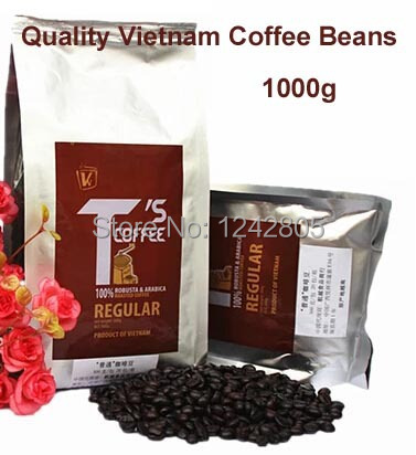 High quality green food 1000g Robusta cafe beans Dark roasted Vietnam coffee beans 1kg