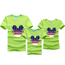 1 Piece Fashion Korean Children Clothing Cartoon Funny T shirts Family Matching Outfits Mother Daughter Father Son Tee Clothes