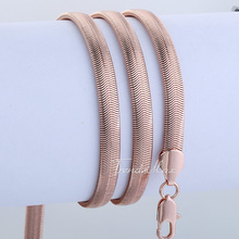 Free Shipping Amazing 4MM Mens Womens Rose Gold Filled Snake Herringbone Necklace Link Chain Gift GF Jewelry GN50
