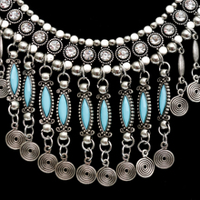 2015 new fine jewelry fashion flower long Imitation rhinestone necklace tassel vintage ethnic bohemia silver necklace