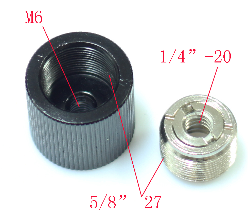 Thread Adapter Microphone Stand 1/4" 20 Female to M6 female for camera