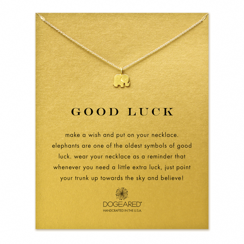 Hot Sale Sparkling good lucky elephant Pendant necklace gold plated Statement Necklace Women Jewelry Has card