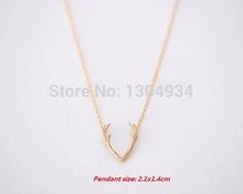 2015 New Fashion Brand European and American Jewelry Simple Elegant Horn Necklace Antler Pendant Christmas Gift
