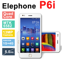 Original Elephone P6i Cell Phone MTK6582 Quad Core 1.3GHz 5.0″ QHD IPS Screen 1GB RAM 4GB ROM Android 4.4 Camera 13MP 3G WCDMA