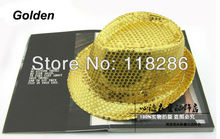 Free Shipping adult sequins fedora hat cap headgear for party supplies stage performing paillette party hat