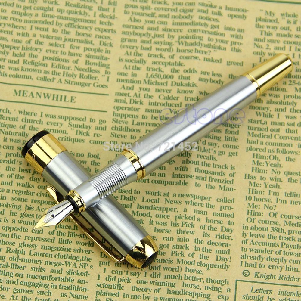 J35 Free Shipping JINHAO 250 Fountain Pen Noble Golden And Silver M Nib NEW