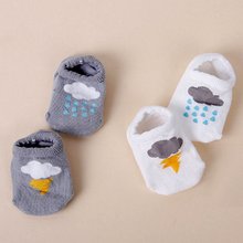 Boys Baby Infant Girl Ankle Socks Cloud Print Cotton Anti-slip Socks 2 SizesZQ1