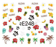 1PC E248 Nail Art Cute Palm Tree and Fruit Cartoon Sticker Nail Art Sticker
