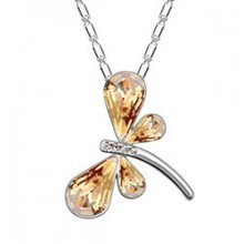 WESTERN POPULAR JEWLERY STYLE ENDAERING LIKABLE IMITATION PLATINUM PLATED DRANGONFLY NECKLACE AS PARTY GIFT B130