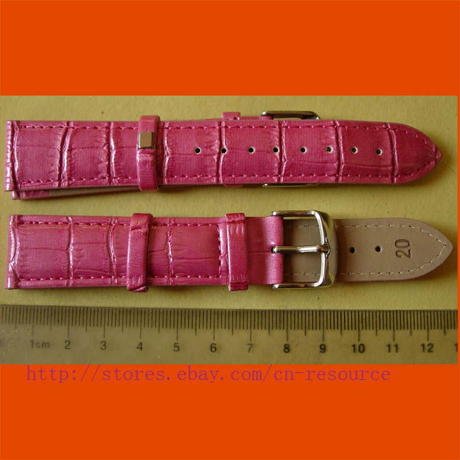 1 x 20 mm GENUINE COW LEATHER watch band rose 05