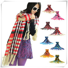 Sali 2016 Newly Design Fashion Women’s Tartan Scarf Shawl Tassels Knitting Scarf Plaid Pahsmina