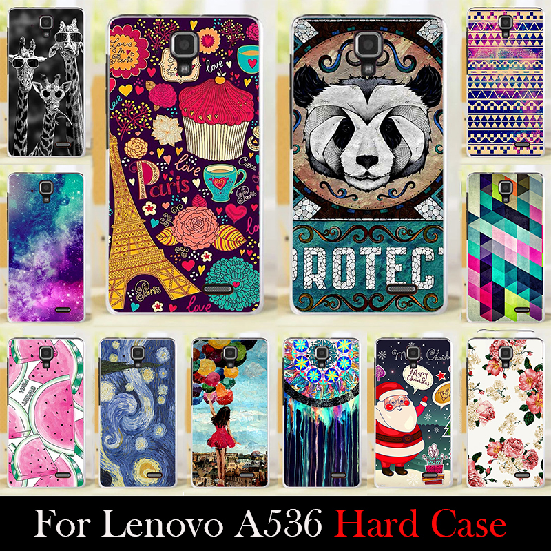 For LENOVO A536 Case Hard Plastic Mobile Phone Cover Case DIY Color Paitn Cellphone Bag Shell