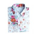 High Quality Spring Long Sleeve Cotton Flower Printing Shirts Lapel Blouses S 4XL For Women Girls