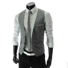 Hot Sale Men’s Vests Classic Male Clothing Autumn Man Casual Slim V-neck Vest Suit Vest 4 Colors