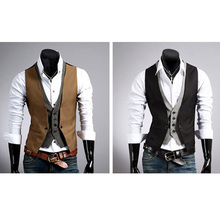Men Formal Dual Double Colors Wedding Waistcoat Gentleman Slim Fit Tuxedo Vest MENHM0004