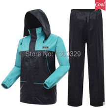 Hooded Raincoat Women Men Rain Jacket Hiking Pants impermeable mujer chubasquero Boys burbe rry capa para chuva Free Shipping