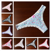 Full Cotton Underwear Women 2016 Sexy Panties Thongs And G Strings Female Sexy Lace National Indian Print Lingerie PM047