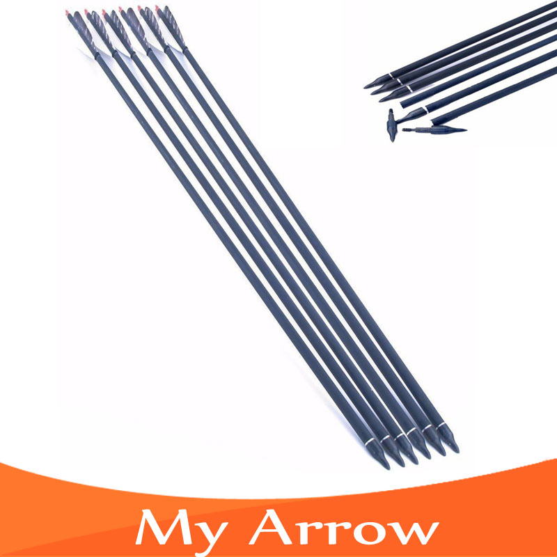 6pcs lot Changeable Arrowhead 30 Carbon Archery Bow Arrows Spine 500 Professional Hunting Shooting Practice Bow