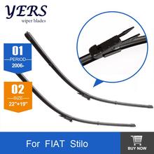 Car wiper blade for FIAT Stilo, 22″+19″, rubber Bracketless windscreen wiper blades, wiper, blades, Car accessories, 2 pcs