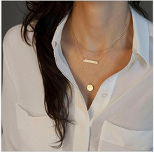 2015 Charm Brand Gold silver Plated multi layer Bar Necklace Collar Chain Choker Necklace Pendant Statement