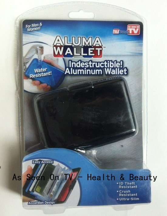 Free Shipping 1000pcs 8 colors Aluminum Wallet As Seen On TV Aluma wallet Credit Card Holder ...