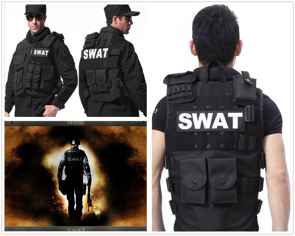 Man's tactical vest ,bulletproof vest Molle Tactical Black vest cs vest swat protective equipment