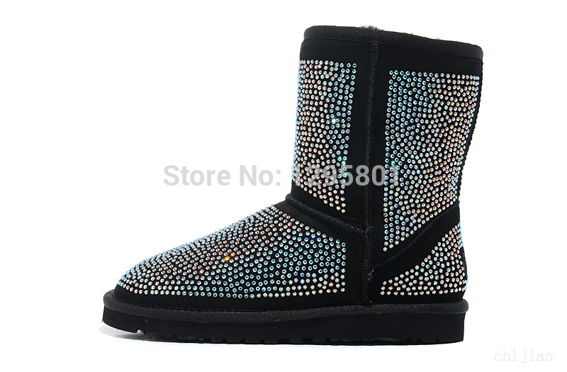 Snow boots 2014 new high-end brand-slip snow women boots warm snow shoes wool hand-beaded flats shoes fashion winter women boots