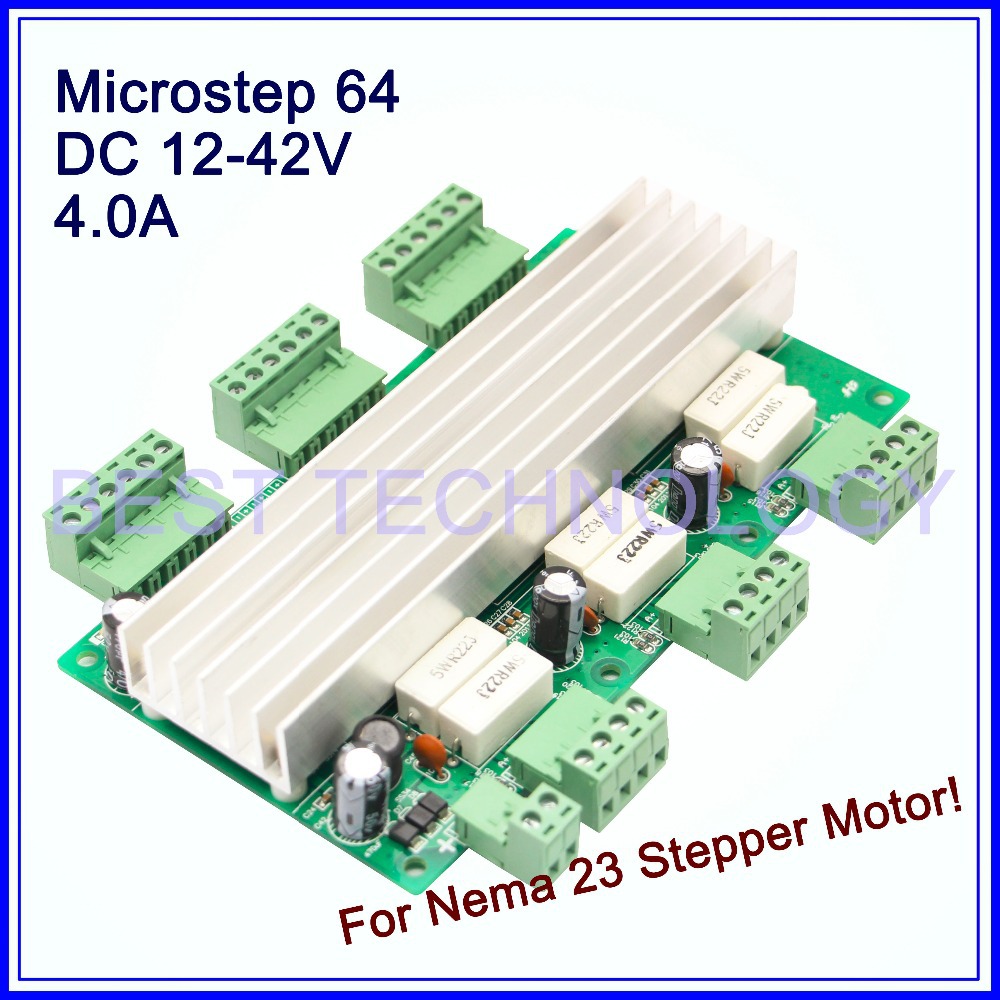 Фотография Driver 4A 12-42VDC 64 Microstep 3Axis Stepper motor Driver Board stepping motor  control board for nema17,nema23 stepper motor!.