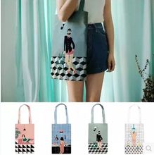 Yizi room series original literature and fresh canvas printing single shoulder bag bath/game/cooking/uncle