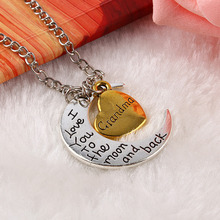 Promotion I Love You To The Moon And Back Silver Necklace Vintage Family Necklaces Pendants Fashion