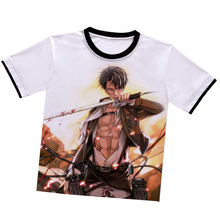 Cosplay Attack on Titan Levi/Rivaille O-Neck T-shirt anime short-sleeved T-shirt summer