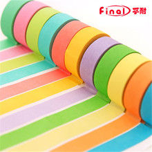 Wholesale 1 PCS !!! 2015 Office Adhesive Tape Rainbow Sticky Washi Adhesive Tapetes de sala Scrapbooking Paper Masking Hot Sale