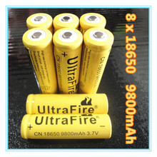 8 PCS Li-ion 9800mAh 3.7V Rechargeable Battery 18650 for LED Torch Flashlight
